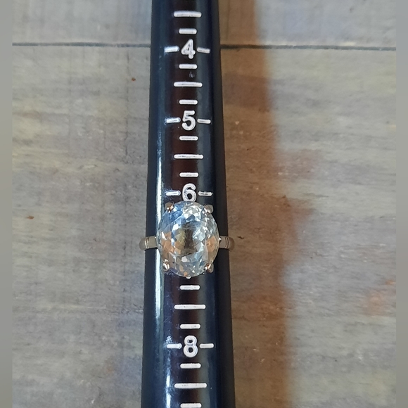 Vintage 18K White Gold Custom Made Aquamarine Ring 7.0 Carats - Picture 15 of 16